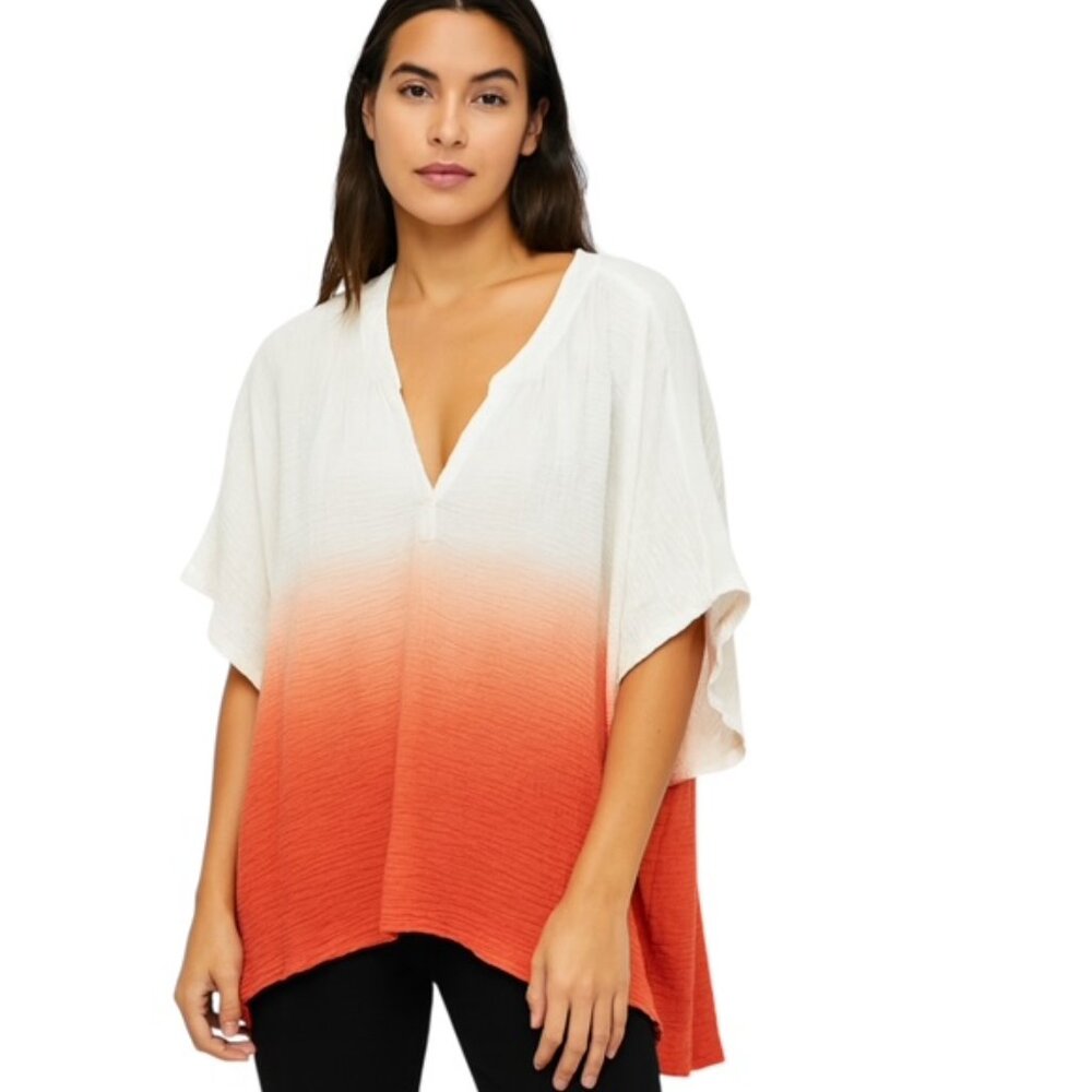 Young Fabulous & Broke Oversized Women's Medium Short Sleeve Gauze Ombre Top